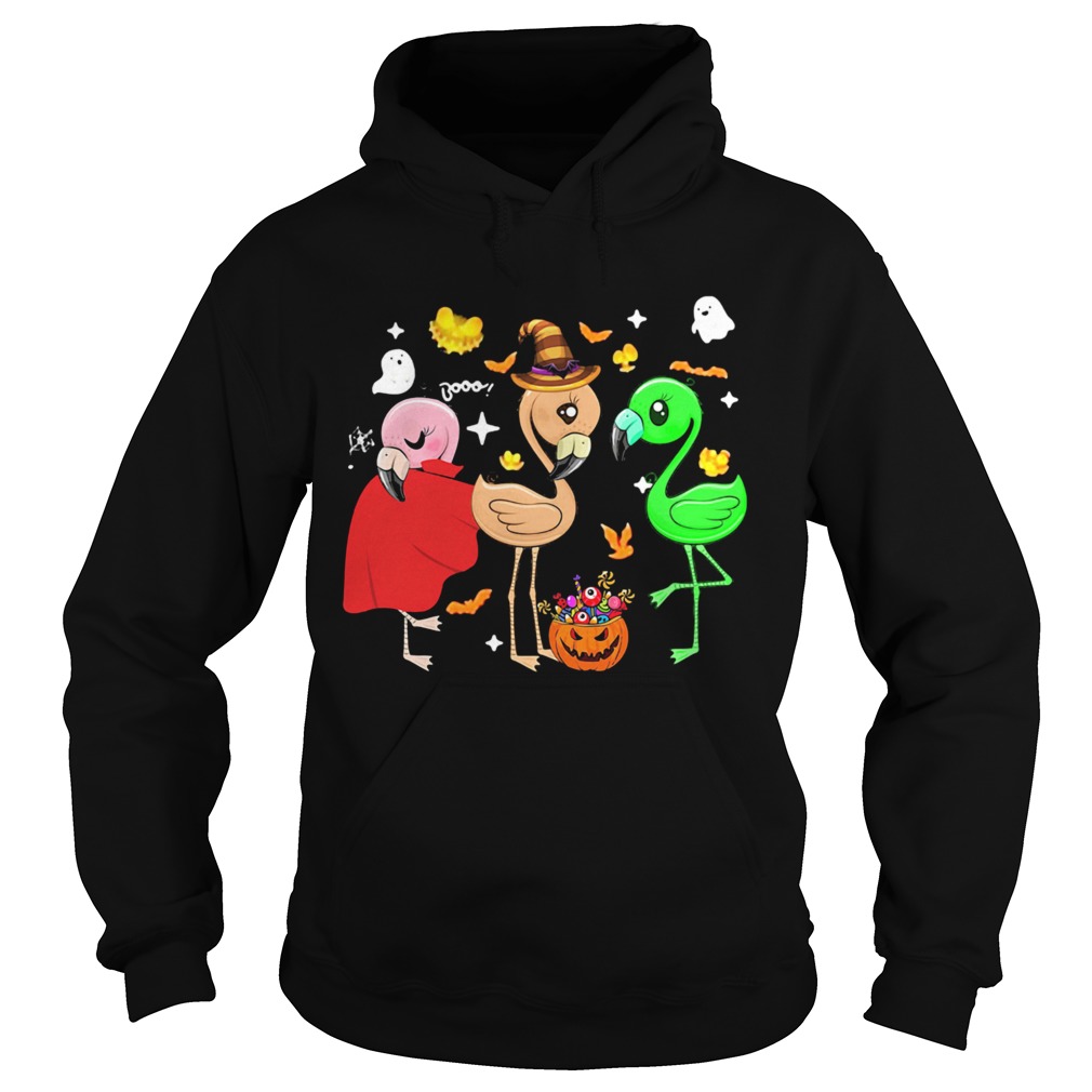 Ghost Booo Flamingos Pumpkin Halloween  Hoodie