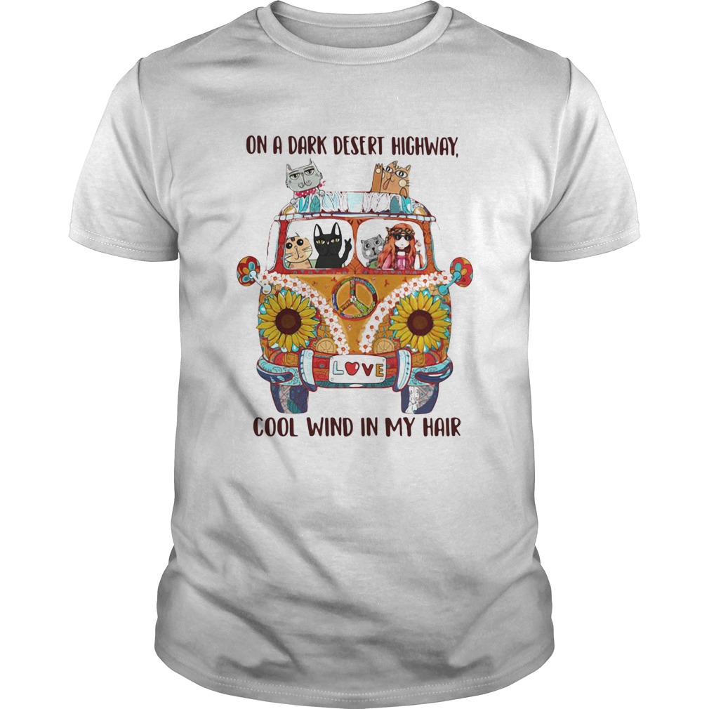 Girl and friends cats hippie on a dark desert highway cool wind in my hair  Unisex