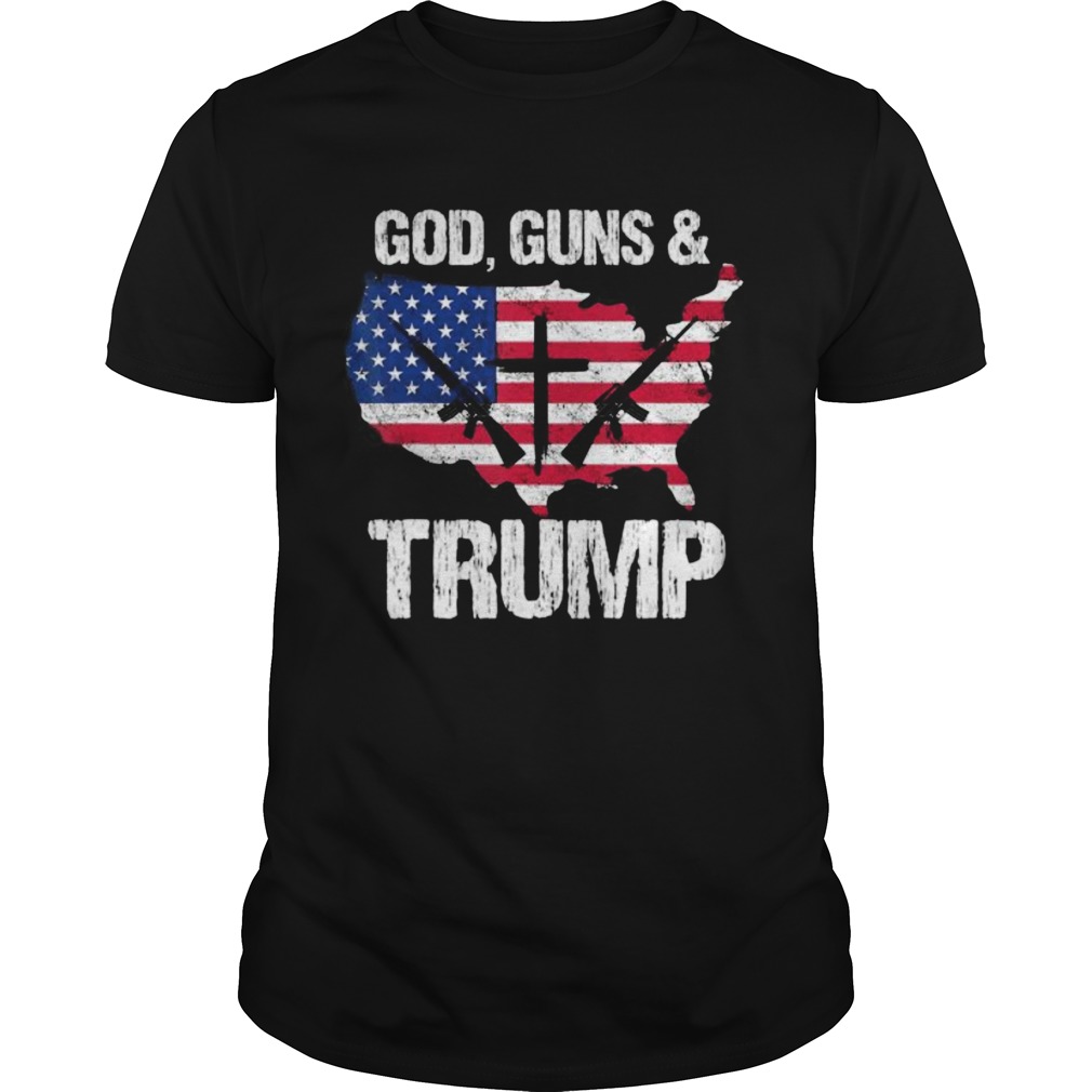 God Guns And Trumps American Flag shirt