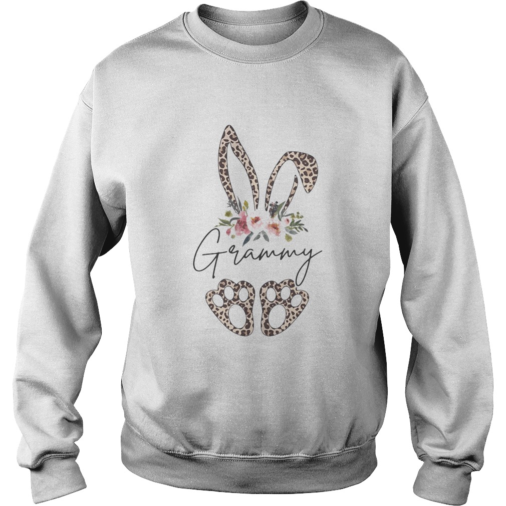 Grammy Bunny Leopard Hippie Flowers Easter Day  Sweatshirt