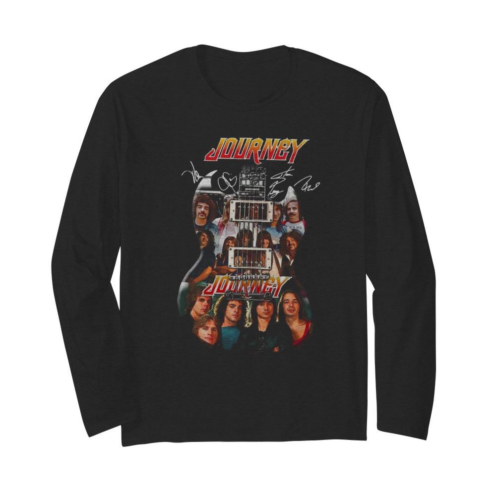 Guitar journey band members signatures  Long Sleeved T-shirt 