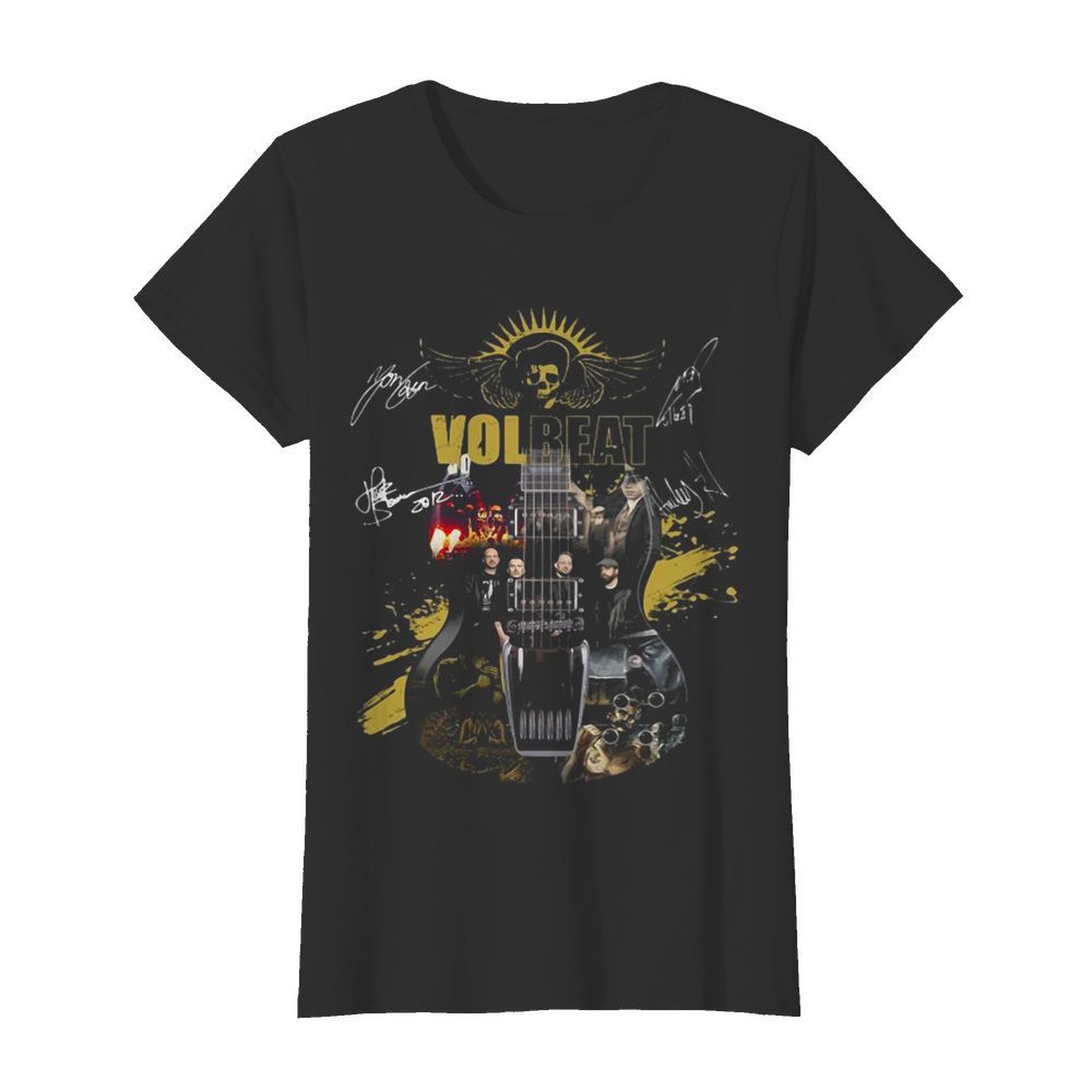 Guitar volbeat band members signatures  Classic Women's T-shirt