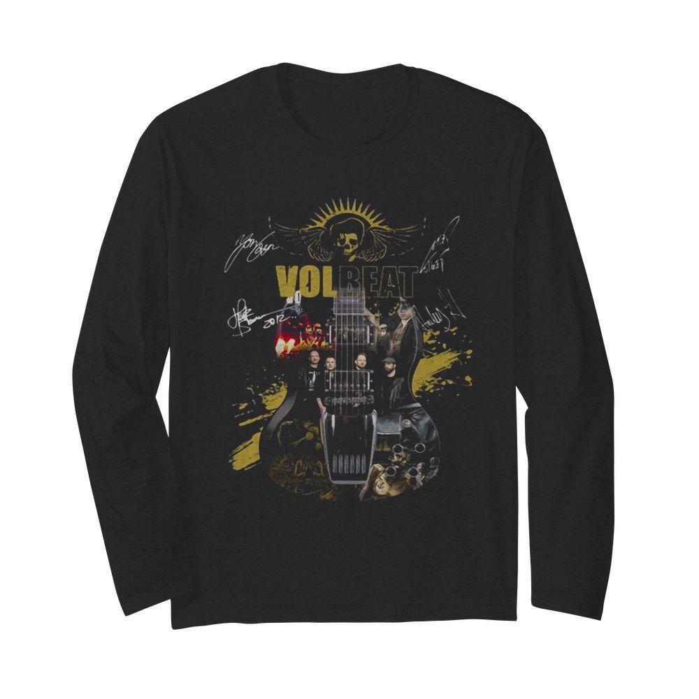 Guitar volbeat band members signatures  Long Sleeved T-shirt 