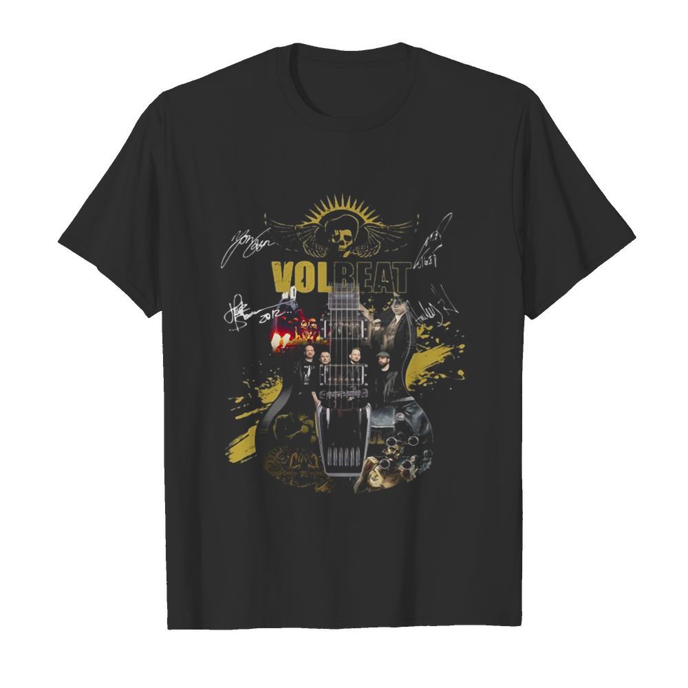 Guitar volbeat band members signatures shirt