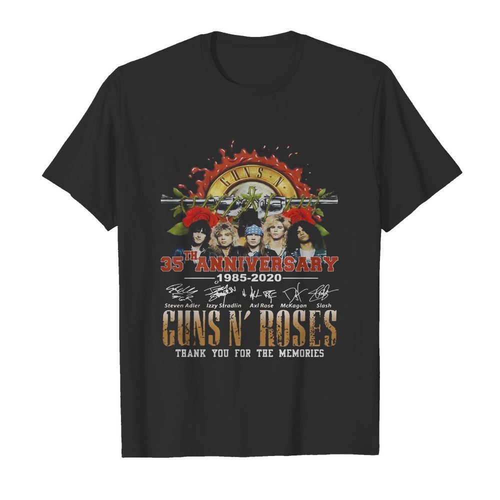 Guns N’ Roses 35th Anniversary 1985 2020 Thank You For The Memories Signature shirt