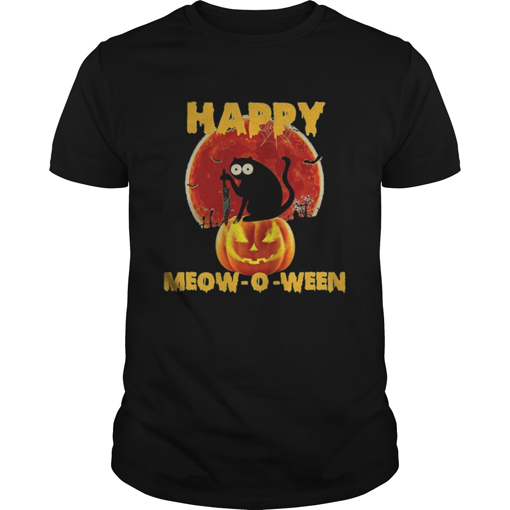 Halloween Black Cat Hold Knife Happy Meowoween  Unisex