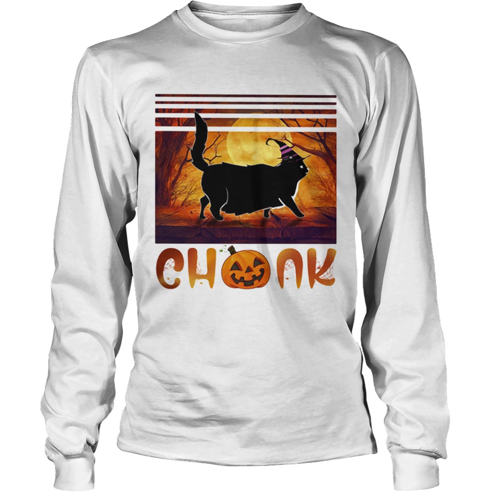 Halloween Cat Chonk Pumpkin Vintage  Long Sleeve