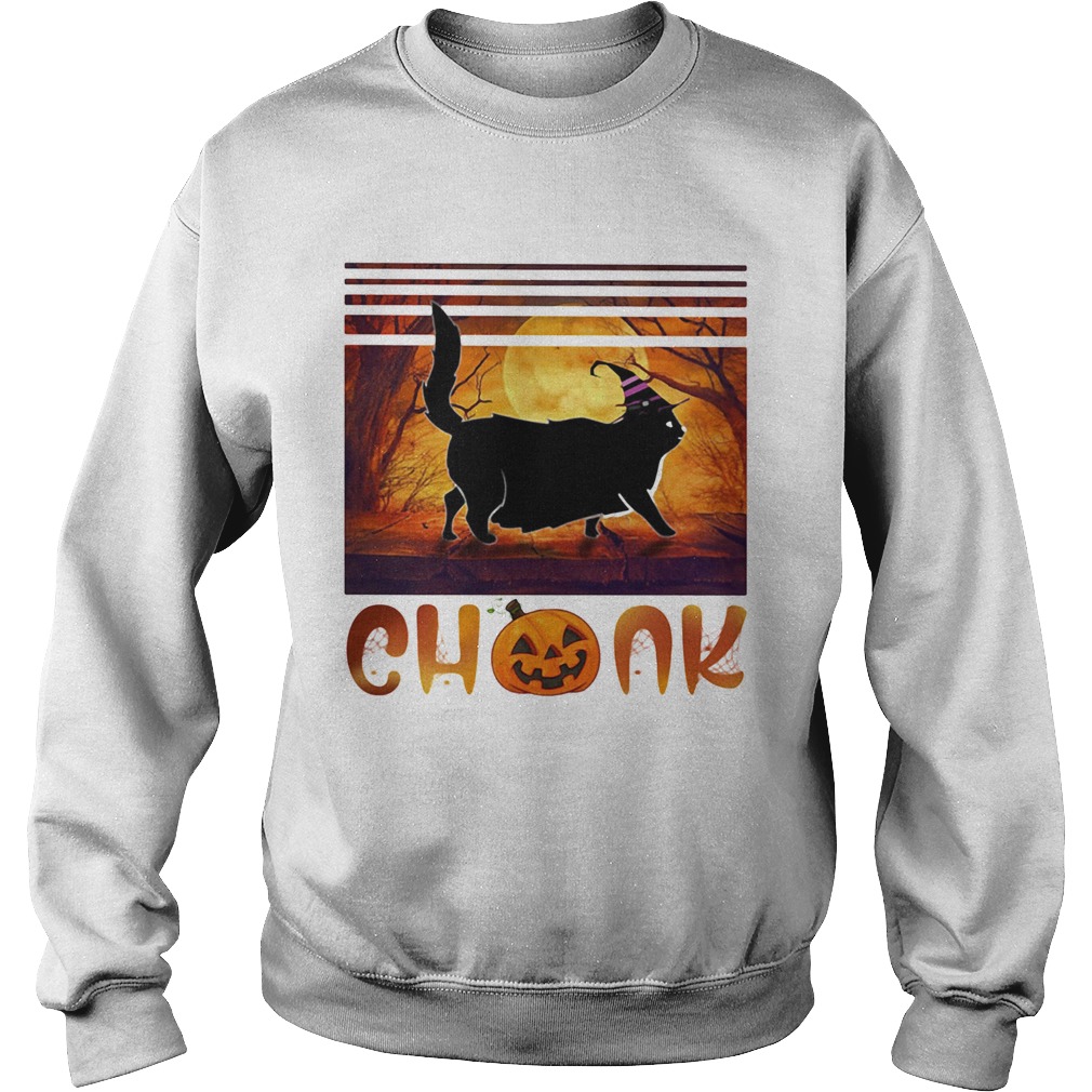 Halloween Cat Chonk Pumpkin Vintage  Sweatshirt