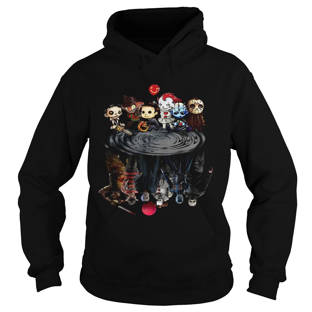 Halloween Horror Characters Movies Water Mirror Reflection  Hoodie