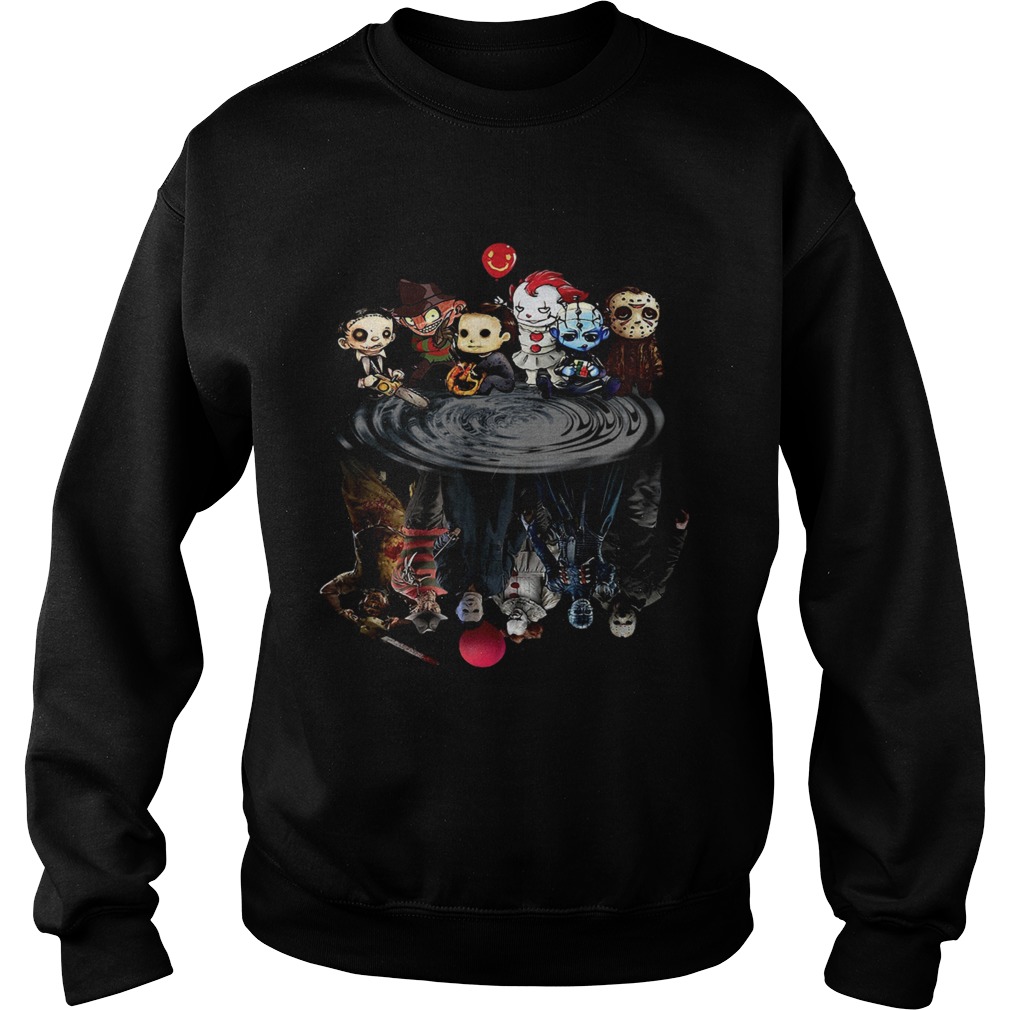 Halloween Horror Characters Movies Water Mirror Reflection  Sweatshirt