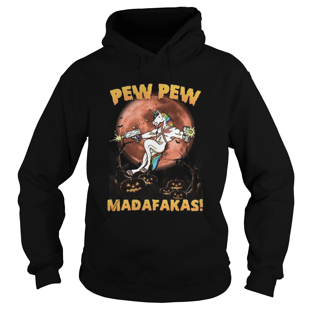 Halloween Unicorn Pew Pew Madafakas Blood Moon  Hoodie