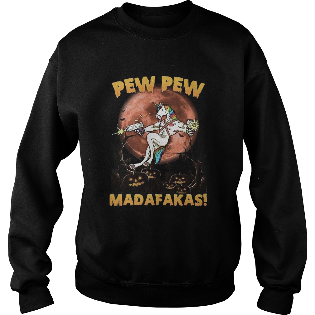 Halloween Unicorn Pew Pew Madafakas Blood Moon  Sweatshirt