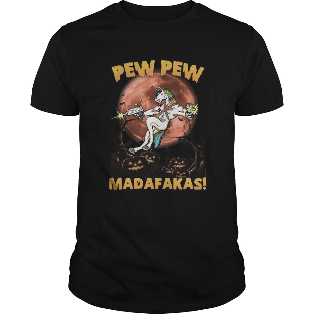 Halloween Unicorn Pew Pew Madafakas Blood Moon  Unisex