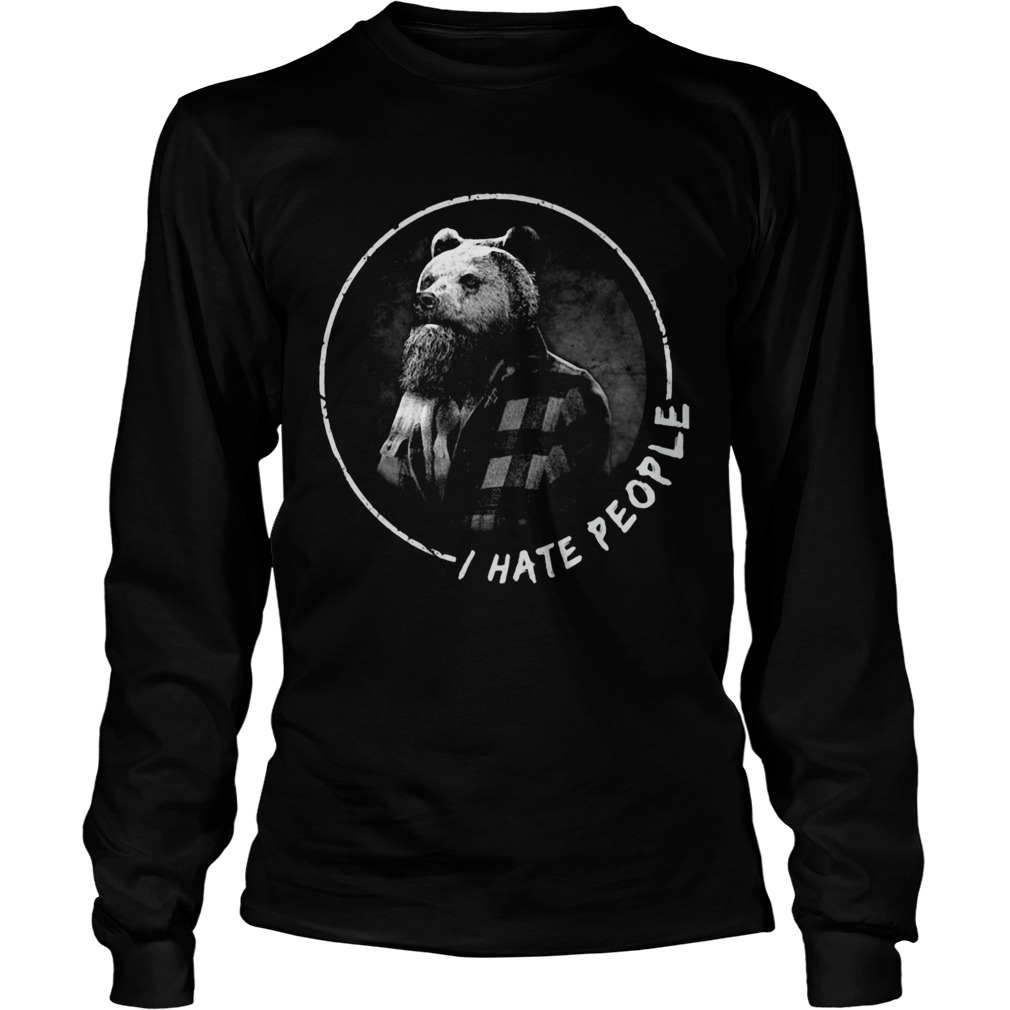 Halloween bear beard i hate people  Long Sleeve