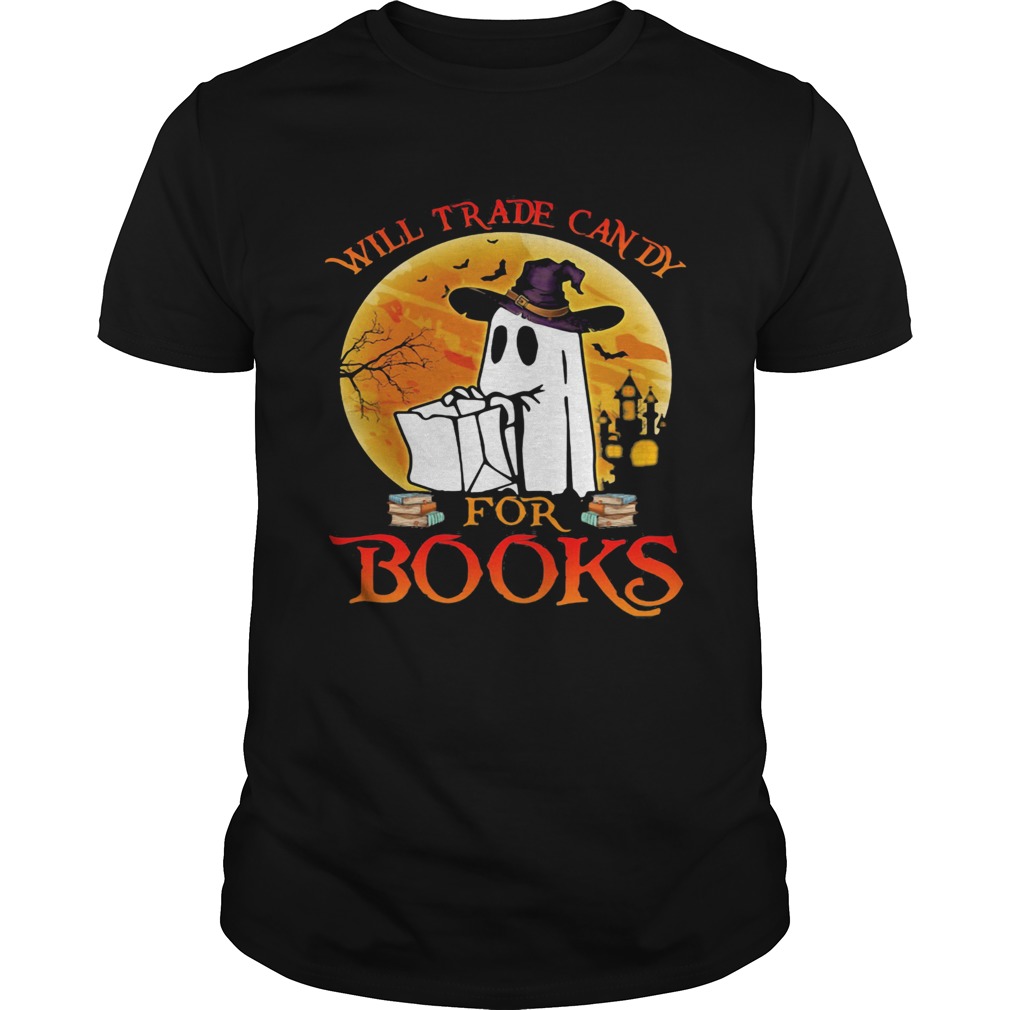 Halloween boos will trade candy for books moon  Unisex