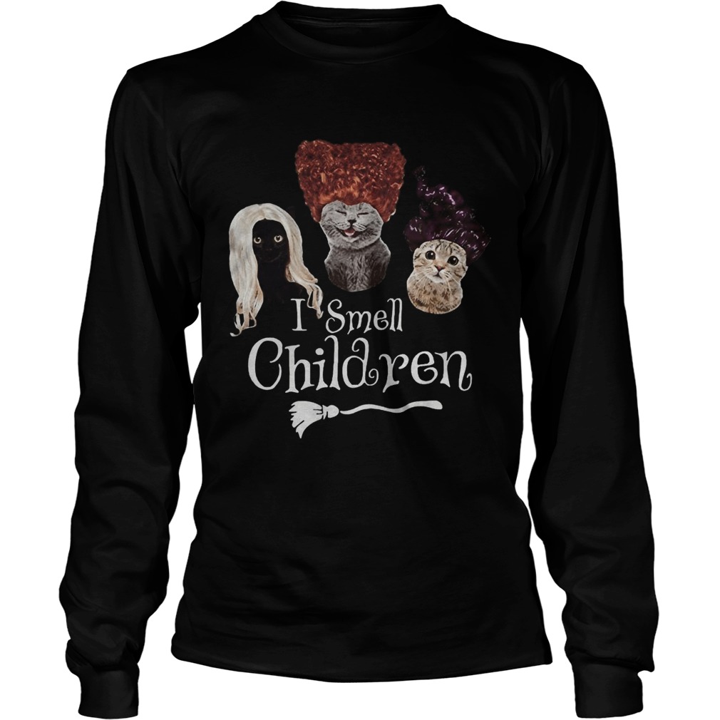 Halloween cats hocus pocus i smell children  Long Sleeve