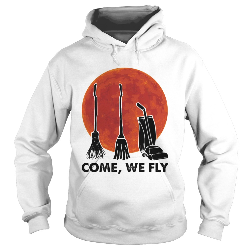 Halloween come we fly broomstick vacuum cleaner sunset  Hoodie