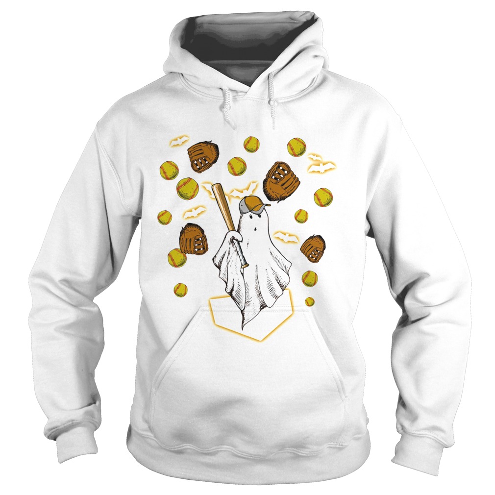 Halloween ghost playing softball  Hoodie