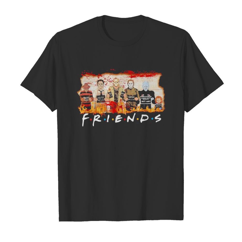 Halloween horror characters friends blood shirt