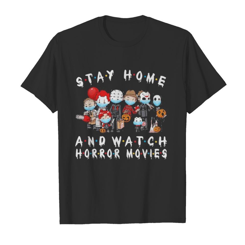 Halloween horror characters mask stay home and watch horror movies  Classic Men's T-shirt