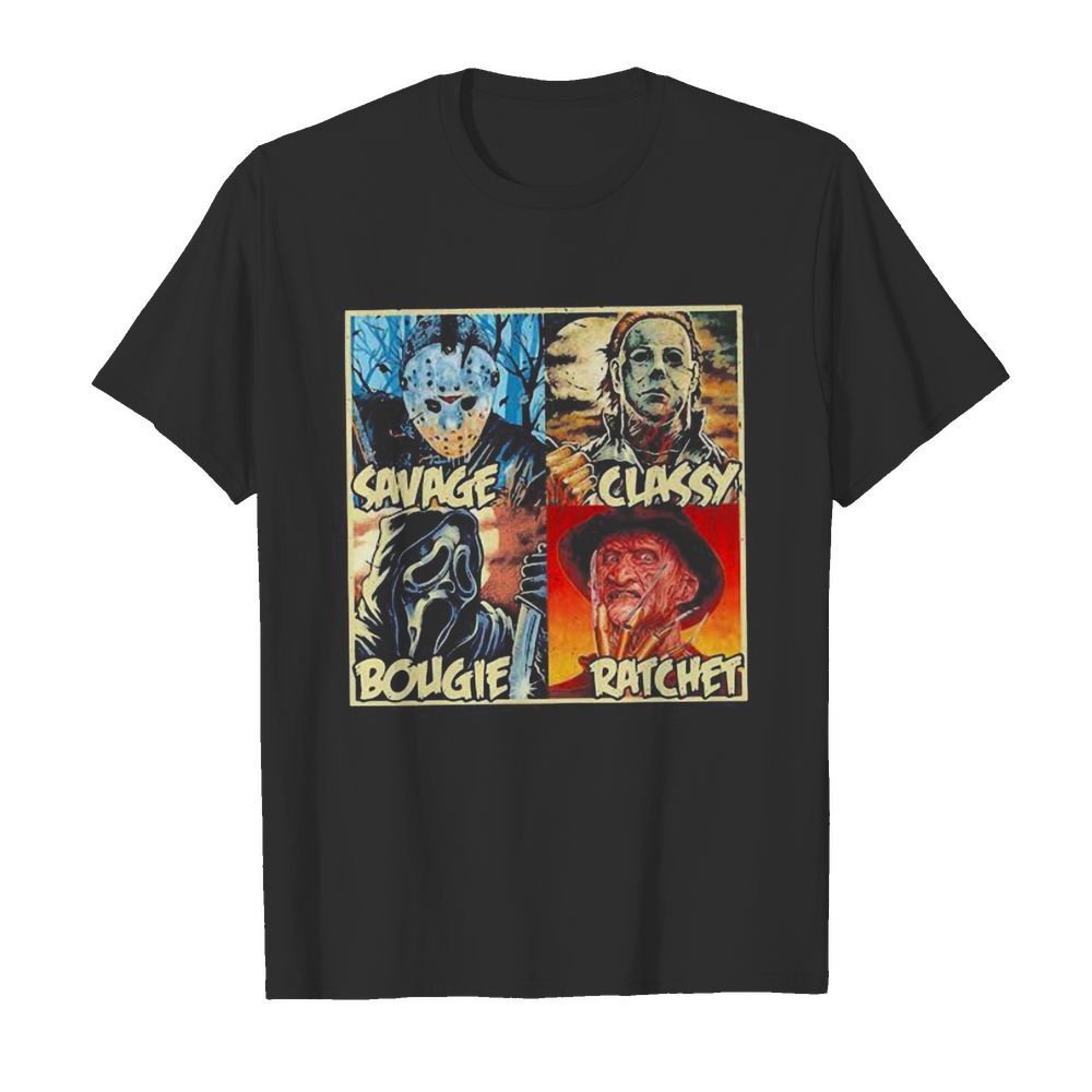 Halloween horror characters savage classy bougie ratchet shirt