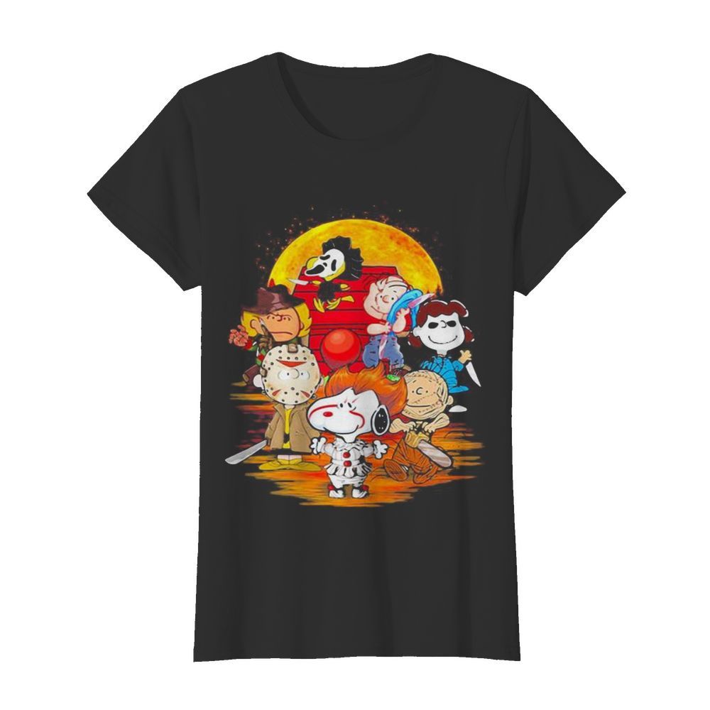 Halloween horror characters the peanuts moon  Classic Women's T-shirt