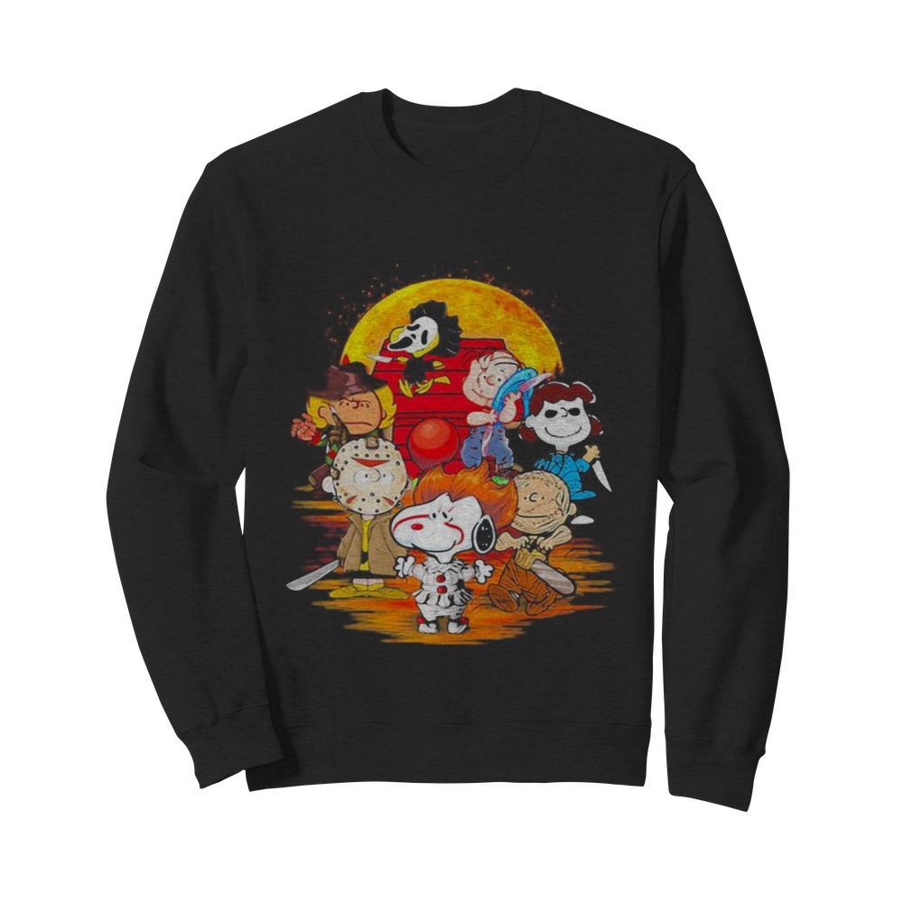 Halloween horror characters the peanuts moon  Unisex Sweatshirt