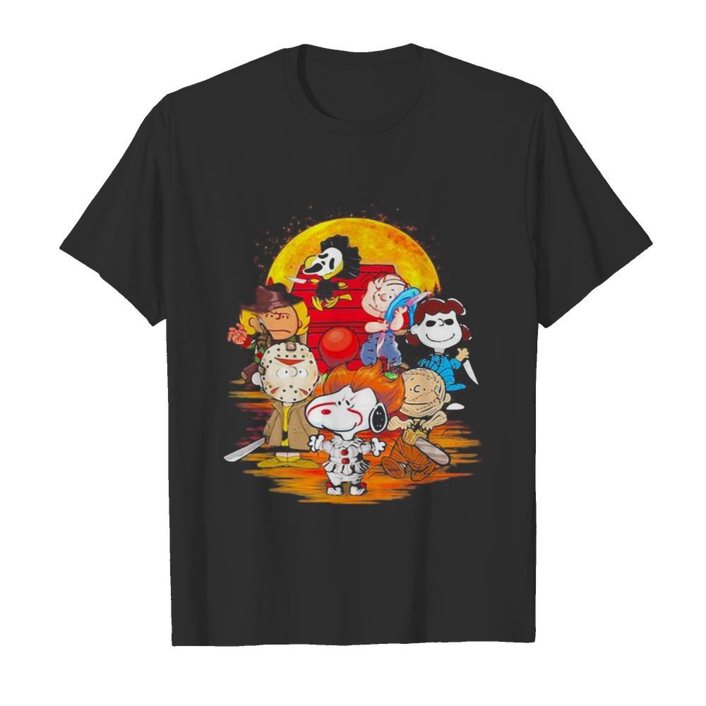 Halloween horror characters the peanuts moon shirt