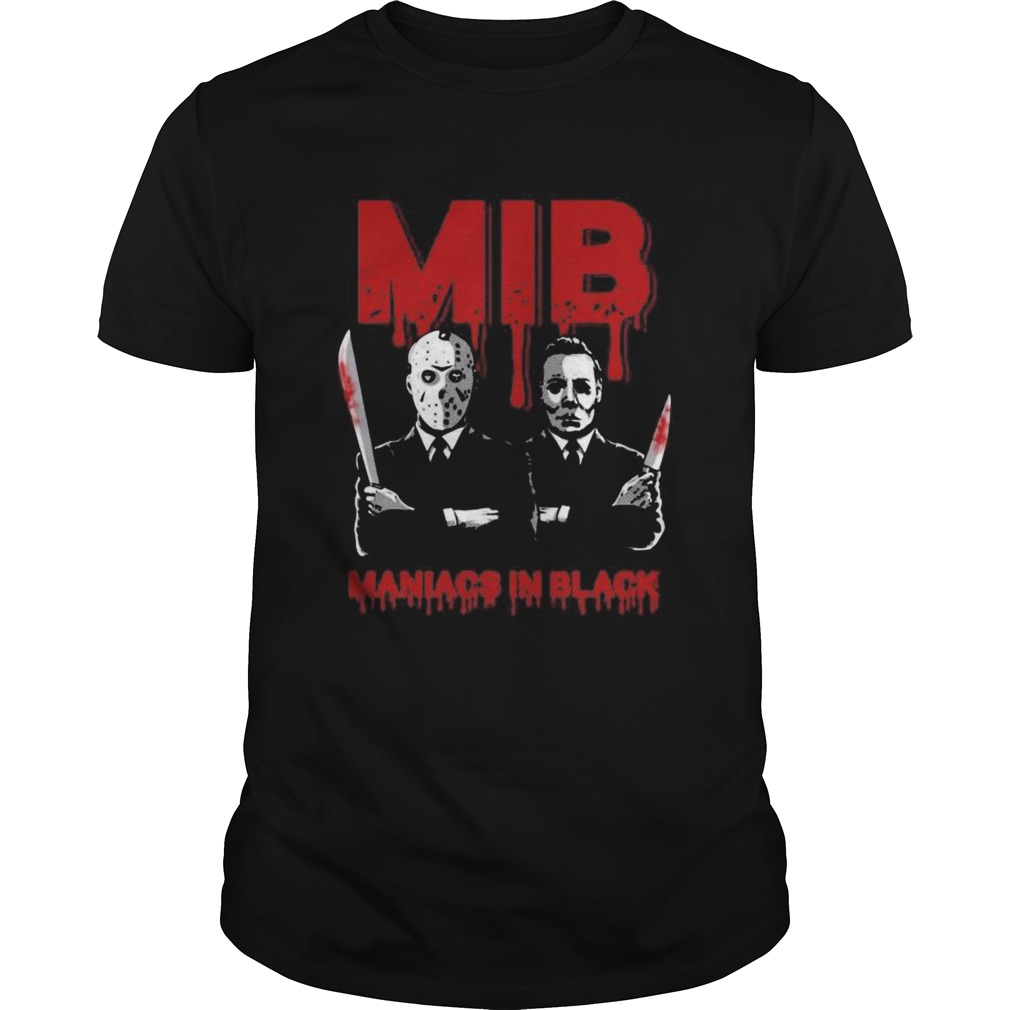 Halloween jason voorhees and freddy krueger mib maniacs in black shirt