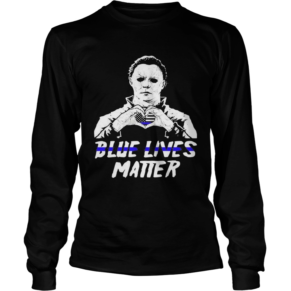 Halloween michael myers blue lives matter american flag independence day  Long Sleeve