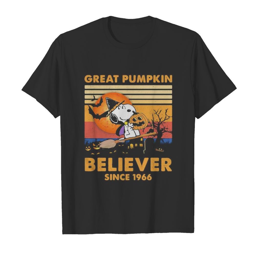 Halloween snoopy witch great pumpkin believer since 1966 vintage retro shirt