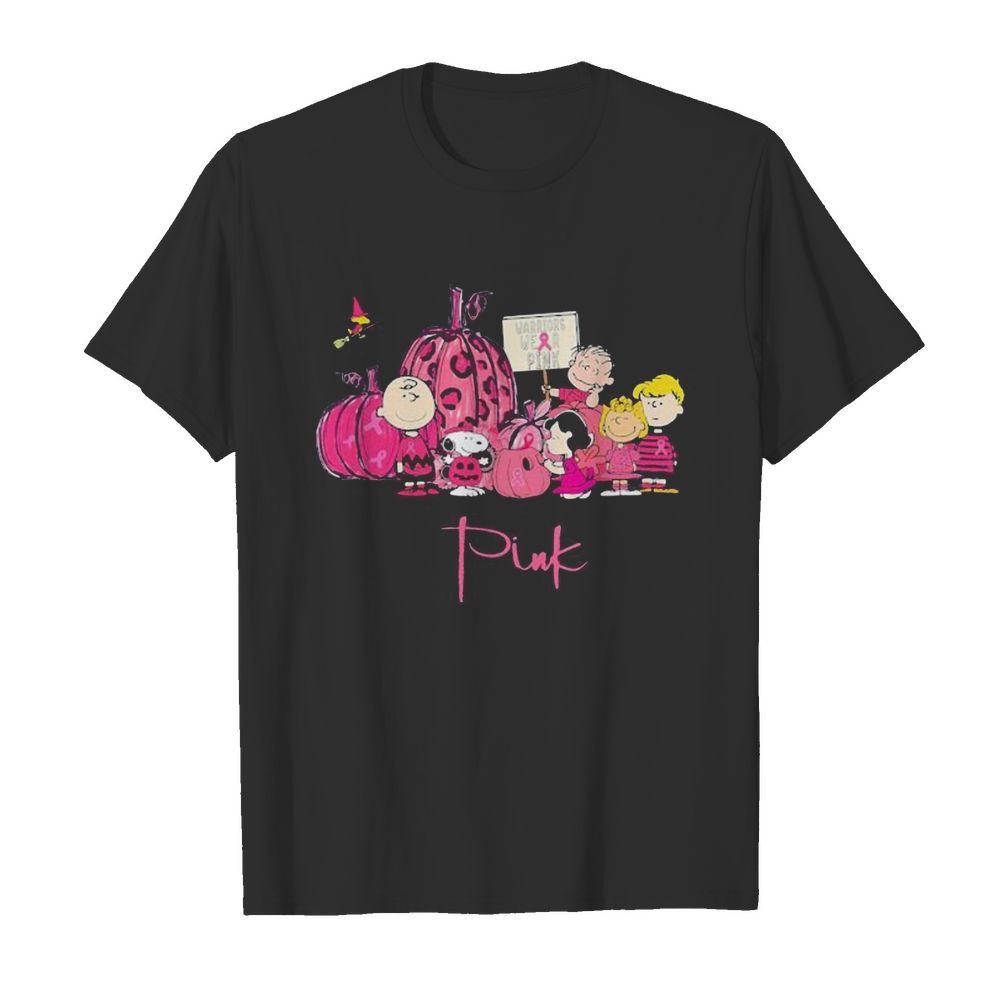 Halloween the peanuts warrior we’re pink cancer awareness shirt