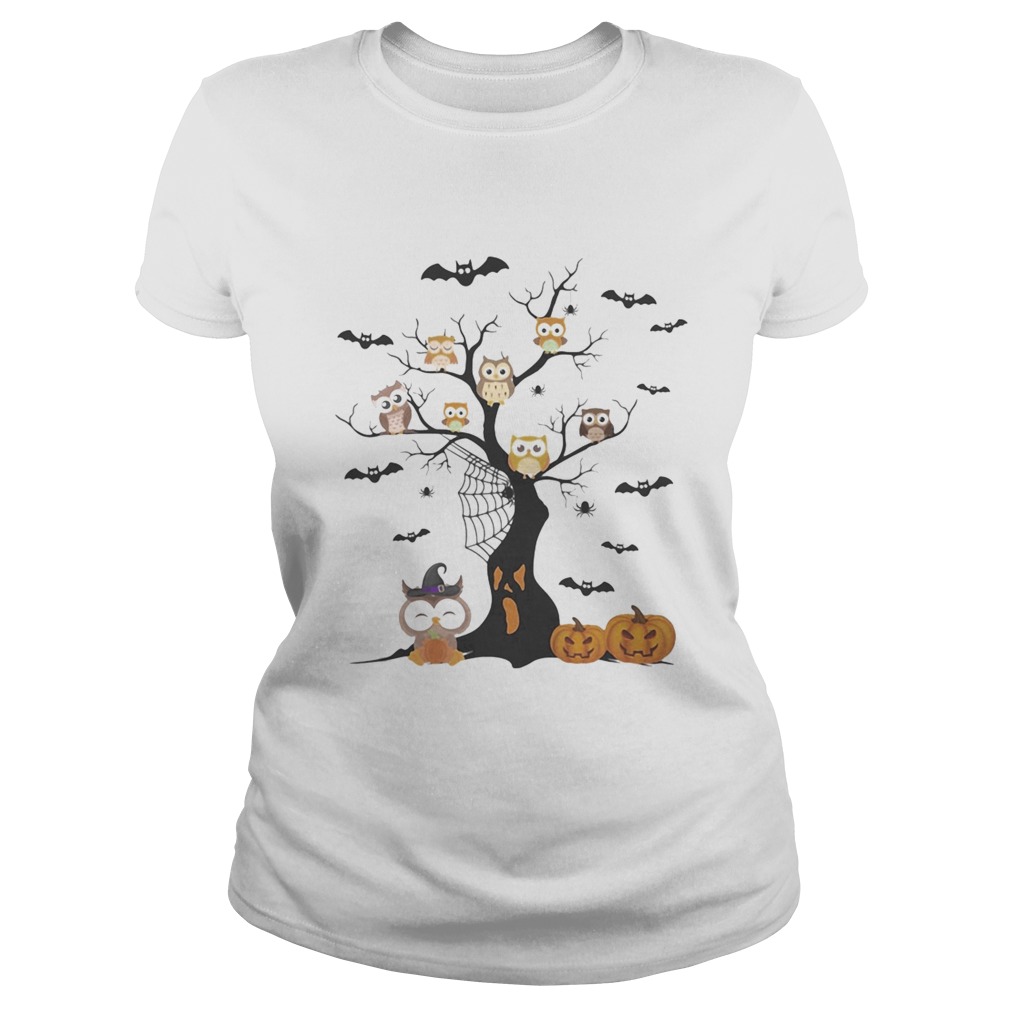 Halloween tree owls witch pumpkin  Classic Ladies