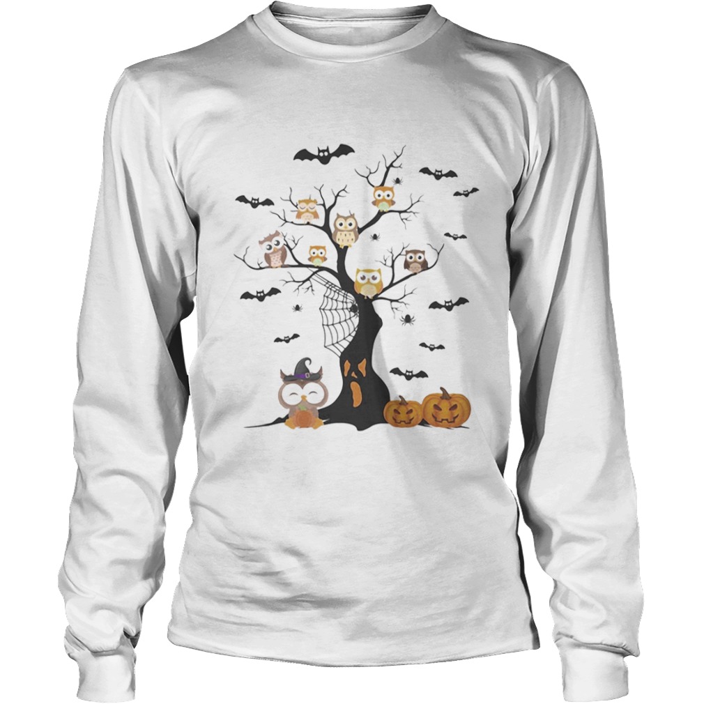 Halloween tree owls witch pumpkin  Long Sleeve