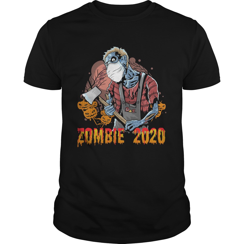 Happy halloween zombie mask 2020 pumpkins shirt