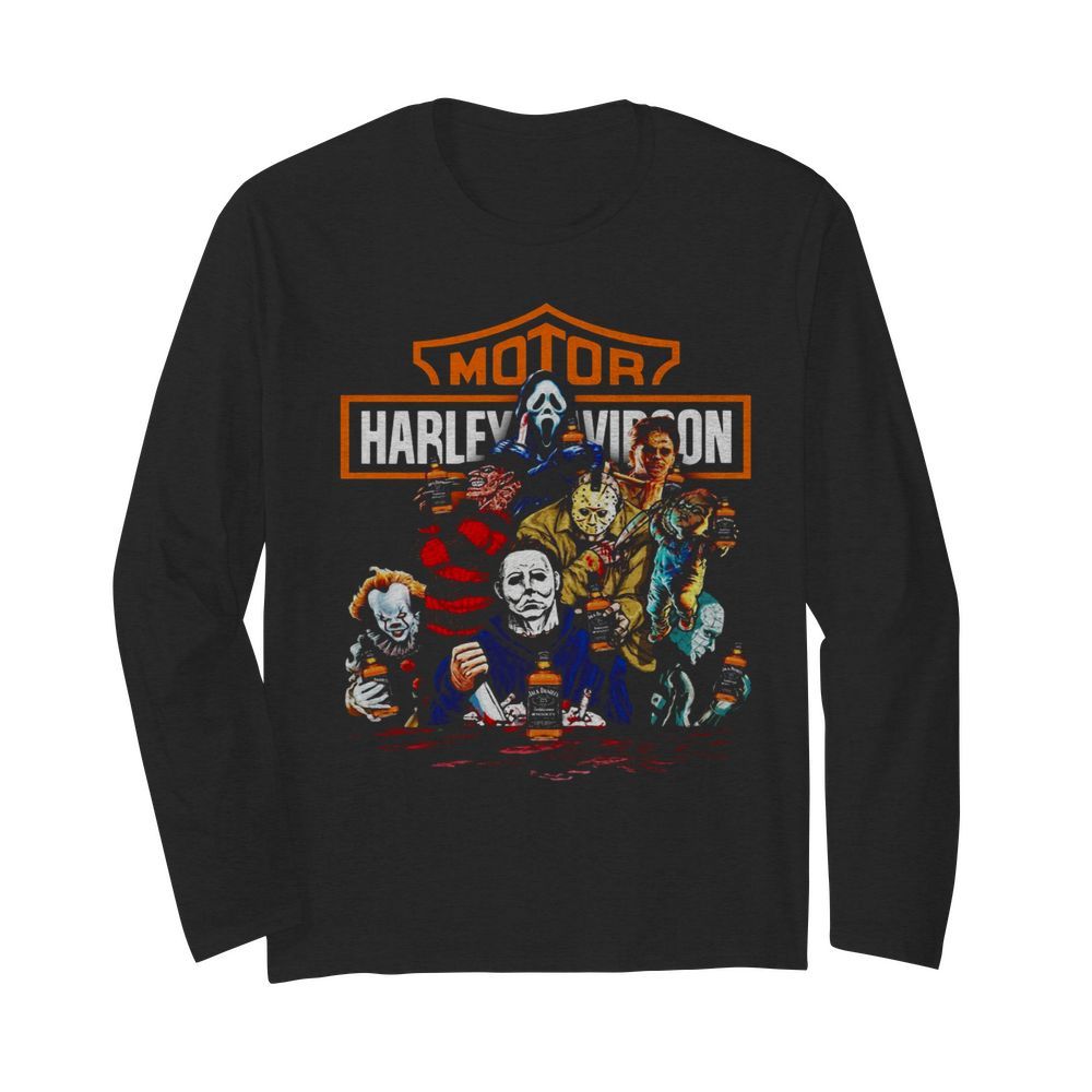 Harley Davidson Horror Film Characters Jack Daniels  Long Sleeved T-shirt 