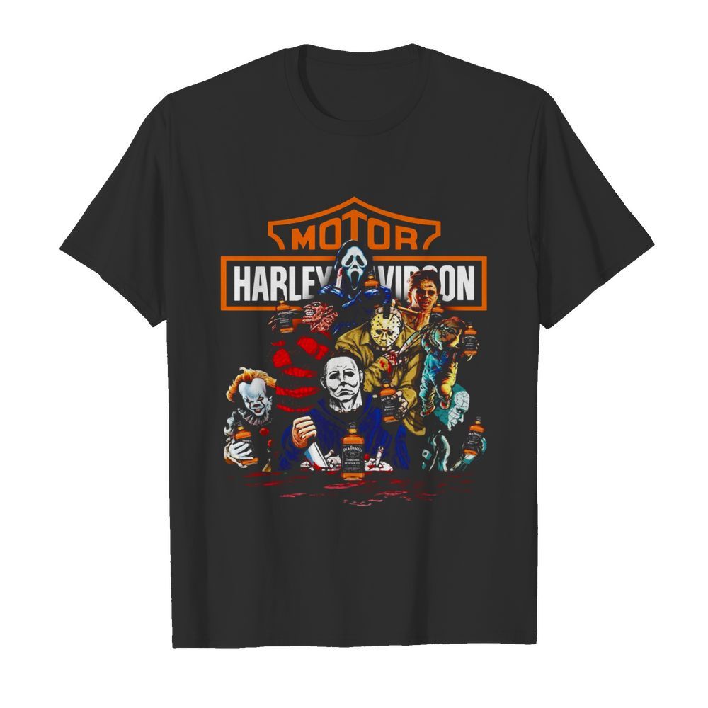 Harley Davidson Horror Film Characters Jack Daniels shirt