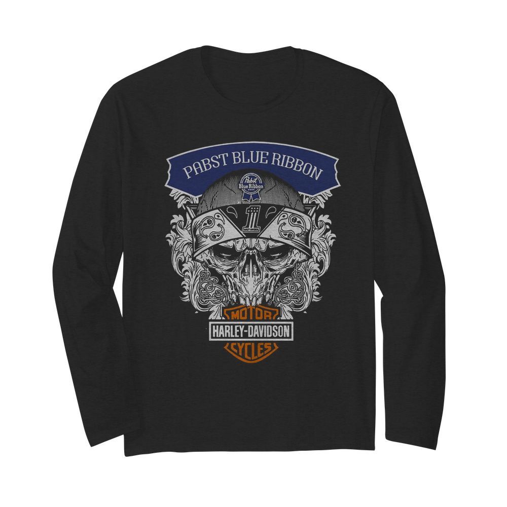 Harley Davidson Pabst Blue Ribbon  Long Sleeved T-shirt 