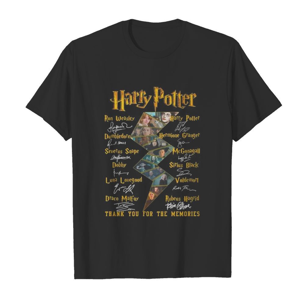 Harry potter thank you for the memories characters signatures shirt