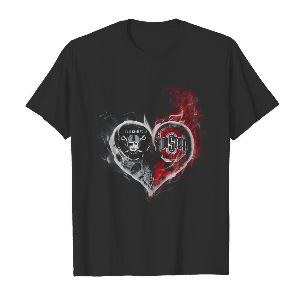 Heart Las Vegas Raiders and Ohio State Buckeyes shirt