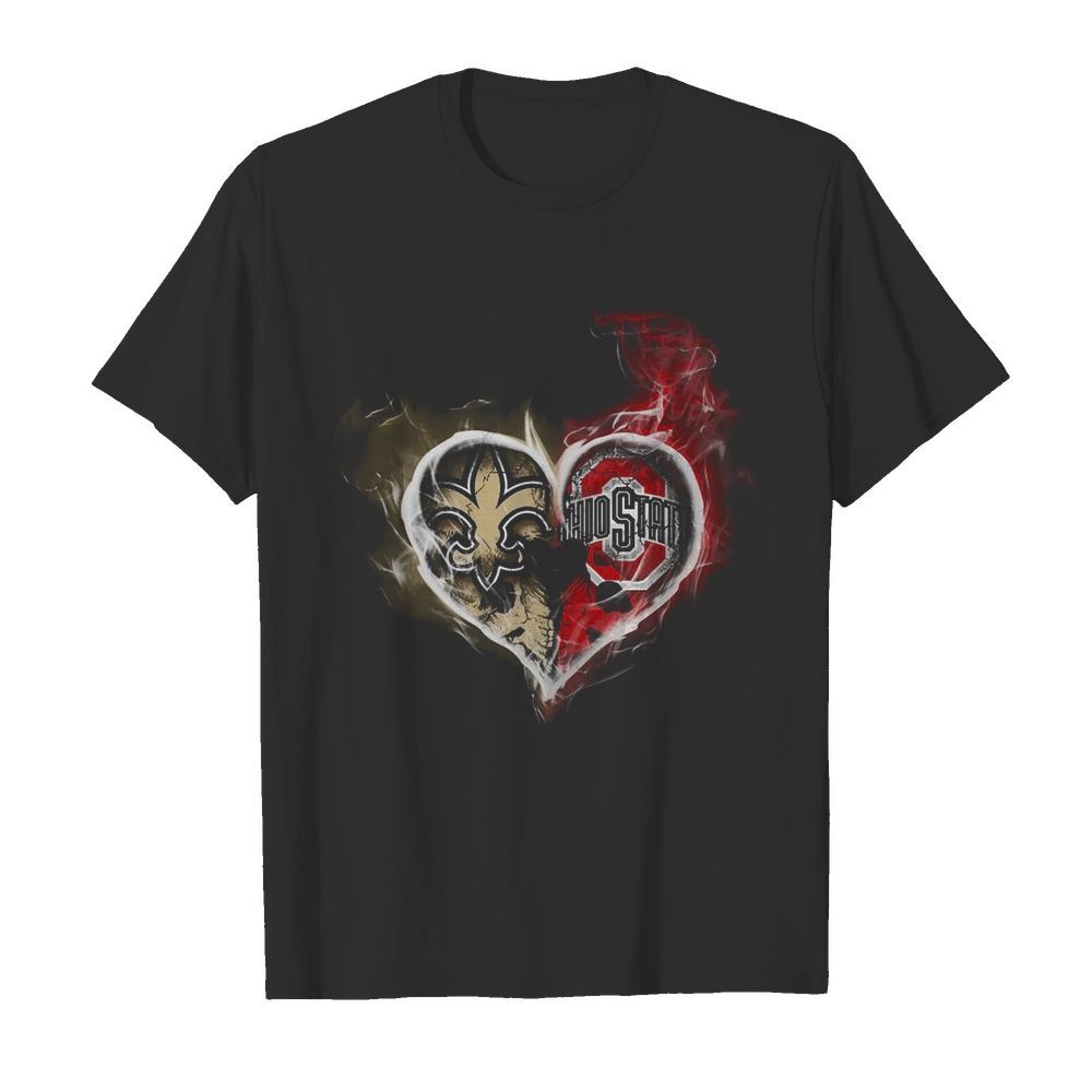 Heart New Orleans Saints and Ohio State Buckeyes shirt