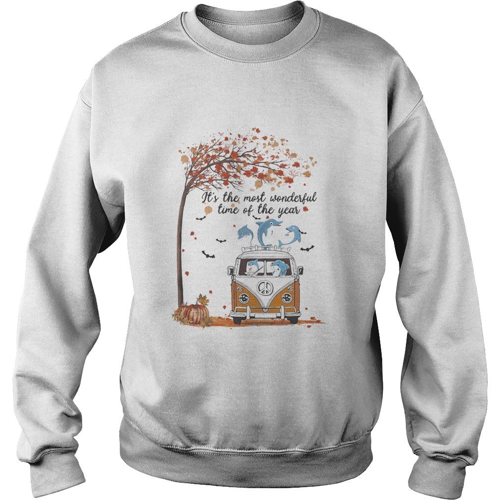 Hippie Car Dolphins Its The Most Wonderful Time Of The Year Halloween Autumn  Sweatshirt