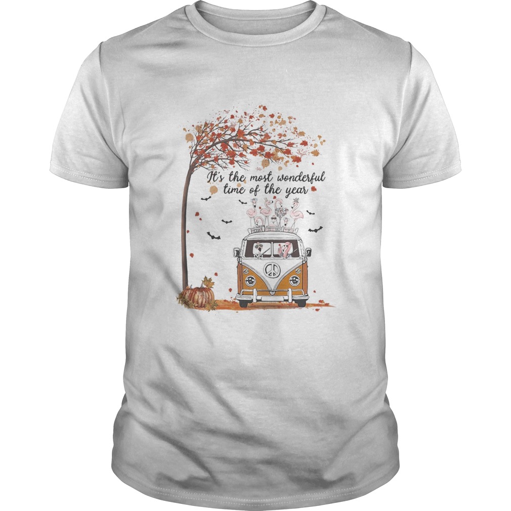 Hippie Car Flamingoes Its The Most Wonderful Time Of The Year Halloween Autumn  Unisex