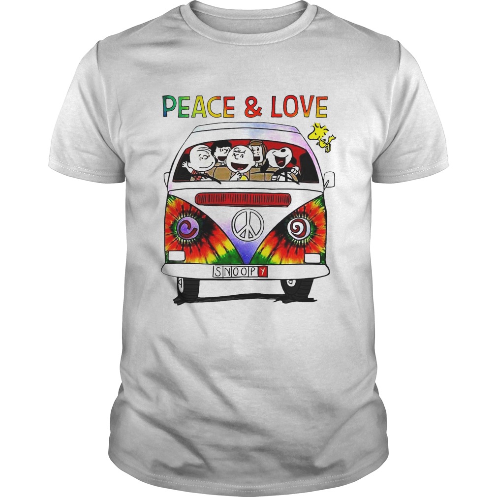 Hippie Snoopy Car Peace And Love shirt