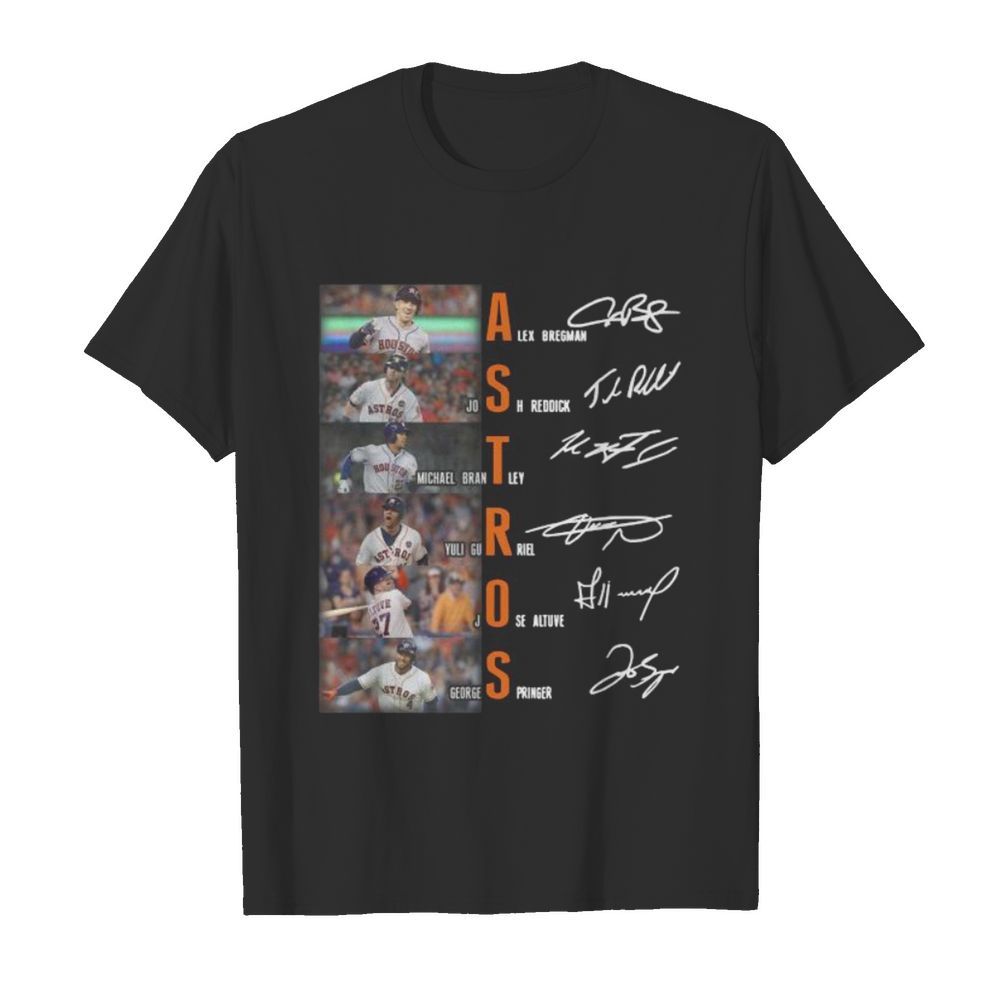 Houston astros baseball players signatures shirt