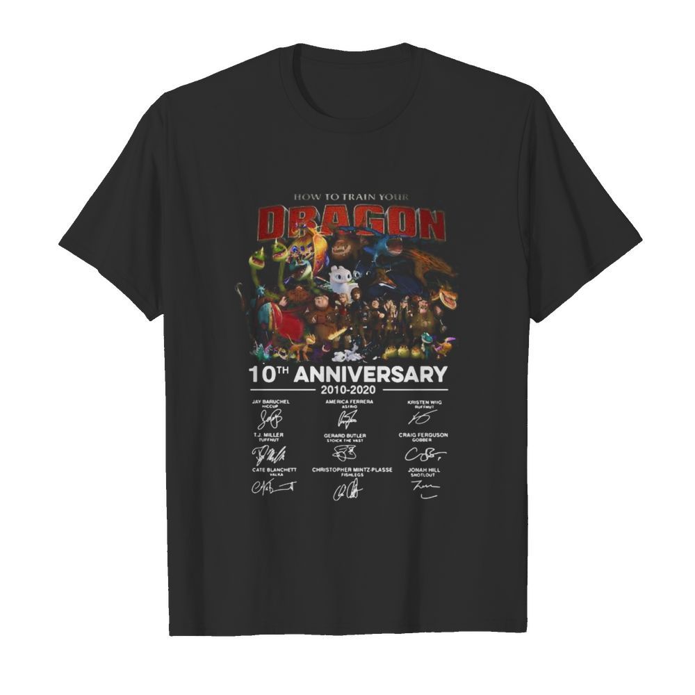 How to train your dragon 10th anniversary 2010 2020 signatures shirt