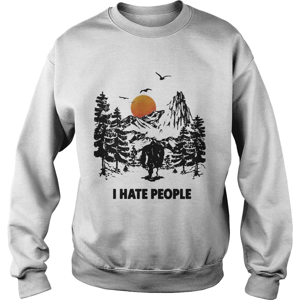 I Hate People Bigfoot Forest Sunset  Sweatshirt