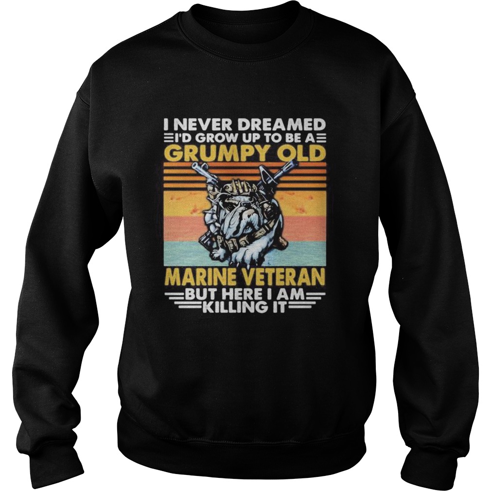 I never dreamed Id grow up to be a grumpy old marine veteran but here i am killing it vintage retr Sweatshirt