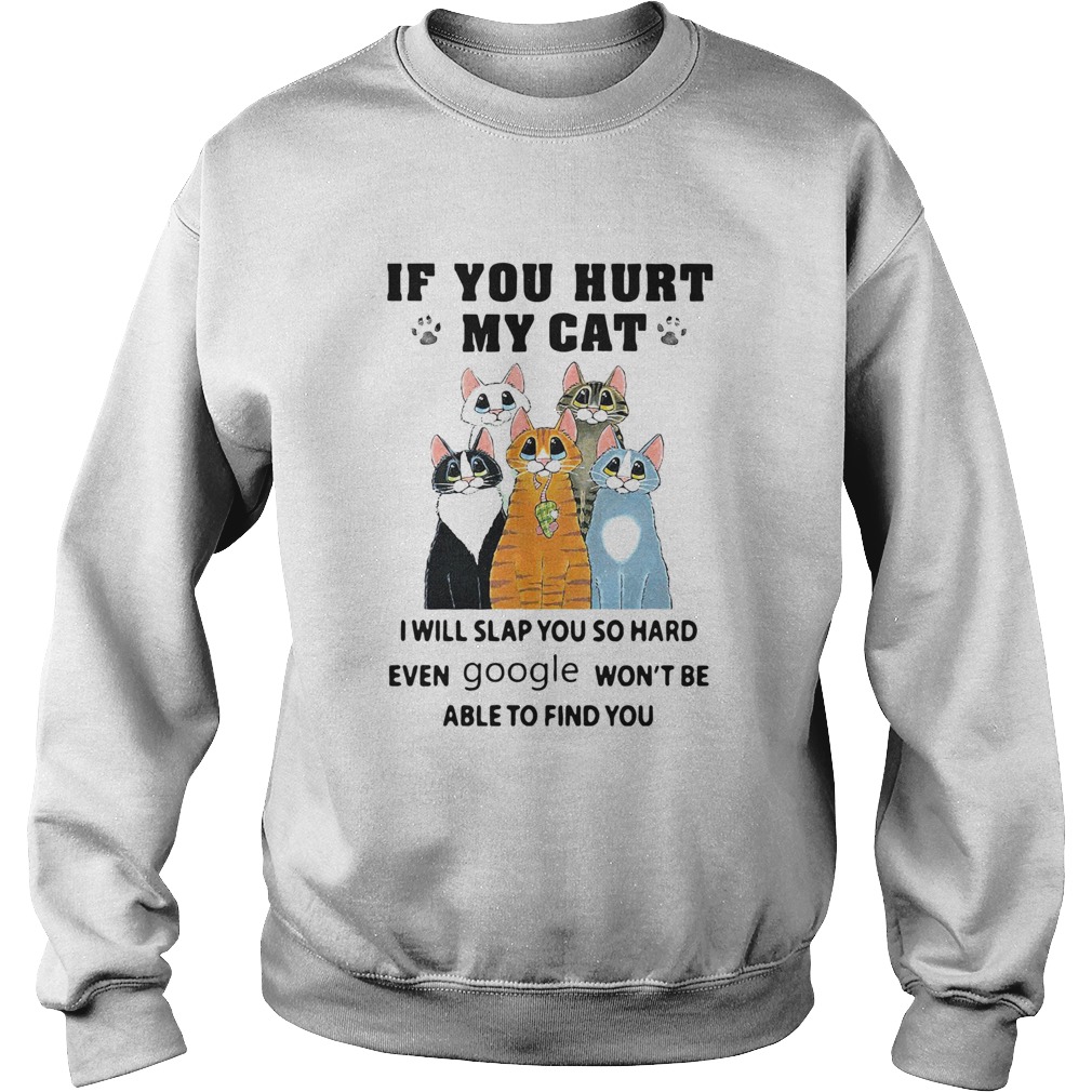 If You Hurt My Cat I Will Slap You So Hard Even Google Wont Be Able To Find You  Sweatshirt