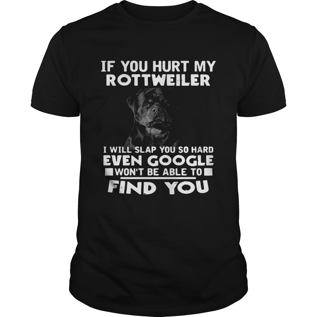 If You Hurt My Rottweiler I Will Slap You So Hard Even Google Wont Be Able To Find You shirt